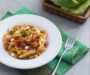 Pasta with Cabbage and Sausage