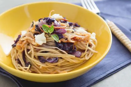 Pasta cabbage and bacon