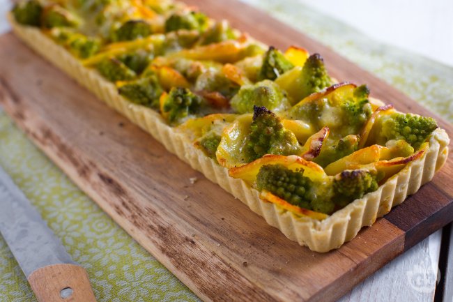 Savory Pie with Romanesco Cauliflower and Potatoes - Italian recipes by GialloZafferano