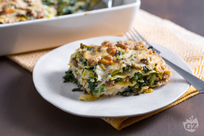 Lasagna with Broccoli Rabe and Sausage - Italian recipes by GialloZafferano