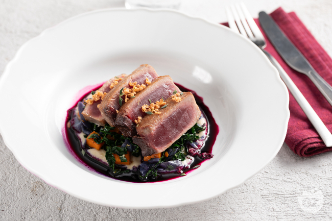 Seared Tuna with Winter Ratatouille - Italian recipes by GialloZafferano