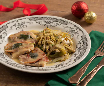 Swordfish Saltimbocca with Artichokes