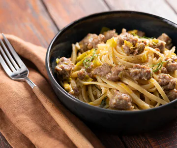 Linguine with Sausage, Leeks, and Fennel