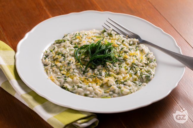 Risotto agretti and lemon - Italian recipes by GialloZafferano