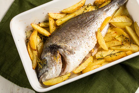 Sea bream in the microwave