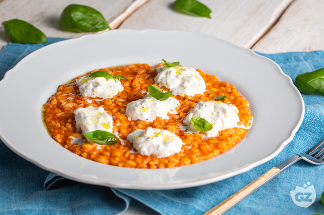 Cherry Tomato and Burrata Risotto - Italian recipes by GialloZafferano