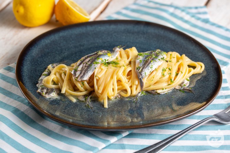 Linguine with Marinated Anchovies and Pecorino