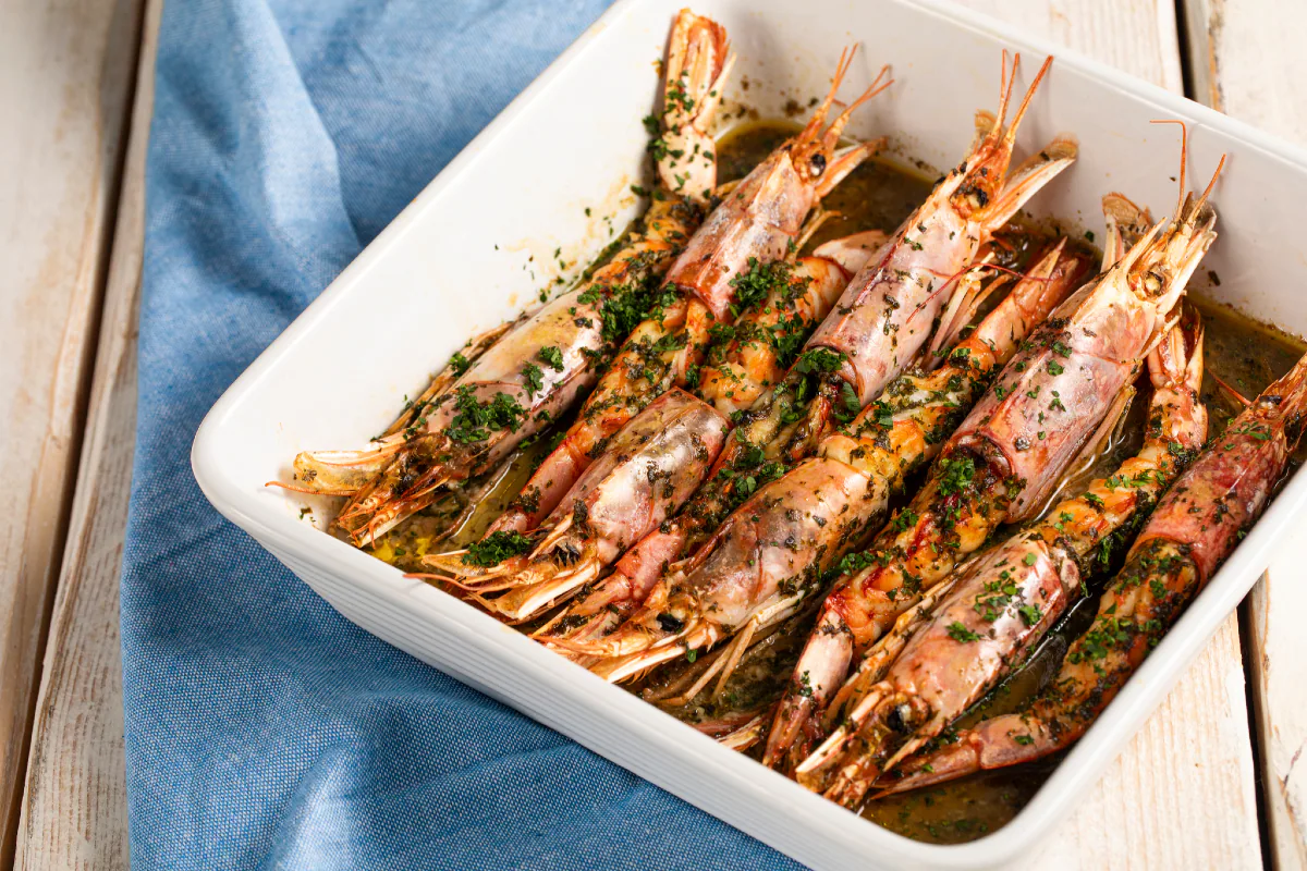 Prawns in the microwave