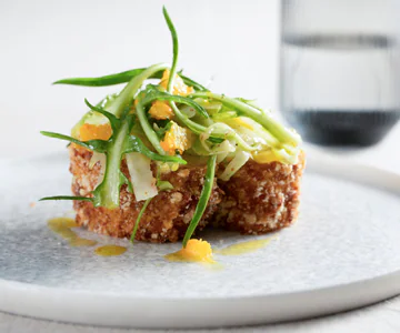 Swordfish cutlet with puntarelle salad