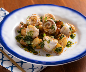 Baked sole with baby potatoes