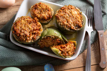 Stuffed Artichokes with Lentils