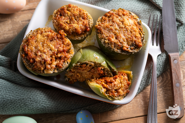 Stuffed Artichokes with Lentils - Italian recipes by GialloZafferano