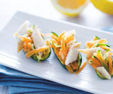 Stuffed Zucchini with Smoked Sea Bass