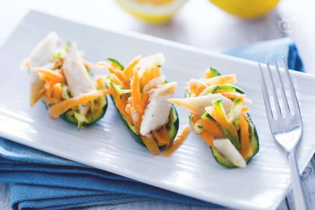 Stuffed Zucchini with Smoked Sea Bass - Italian recipes by GialloZafferano