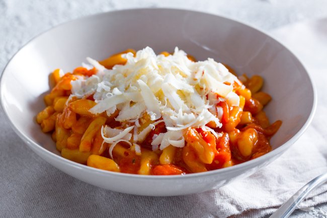 Potato Cavatelli with Cherry Tomatoes and Ricotta - Italian recipes by GialloZafferano