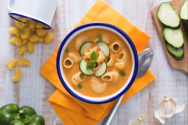 Cold Pasta with Gazpacho - Italian recipes by GialloZafferano