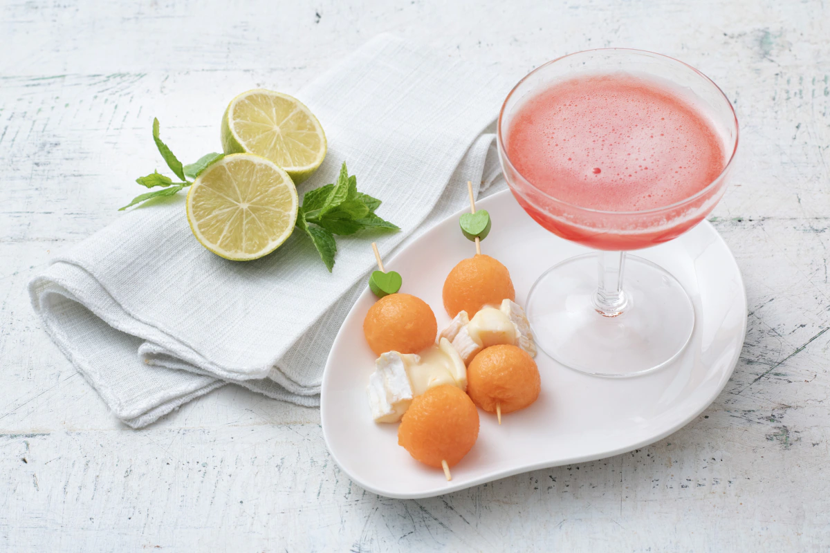 Watermelon Daiquiri with Melon Skewers