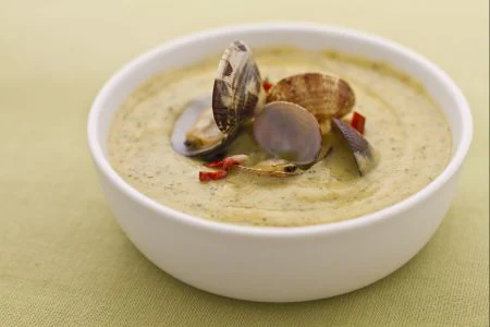Clams on Zucchini Velouté