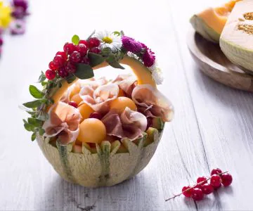 Ham and Melon Baskets