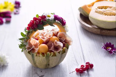 Ham and Melon Baskets