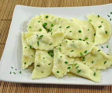 Half-moon Pasta with Salmon and Chives