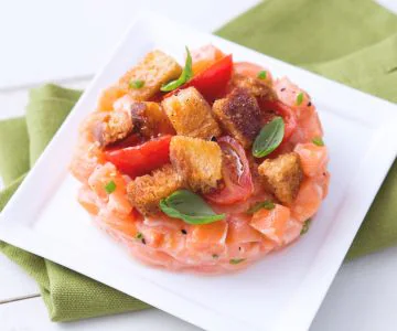 Salmon Tartare and Panzanella