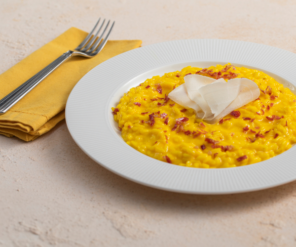 Saffron Risotto with Taleggio and Pancetta