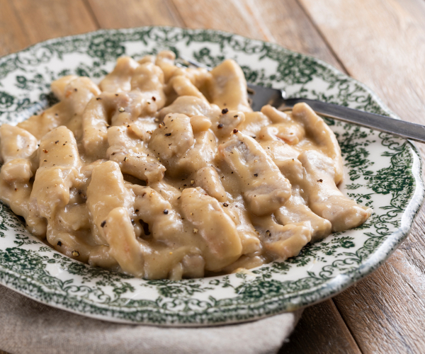 Pork strips with beer