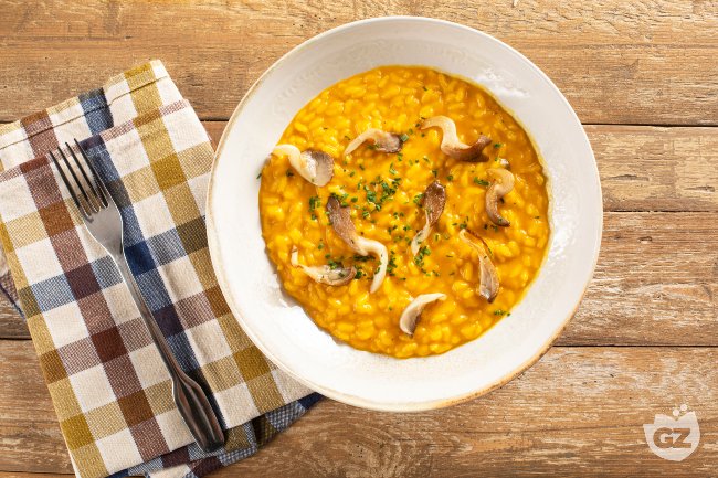 Pumpkin and Mushroom Risotto - Italian recipes by GialloZafferano