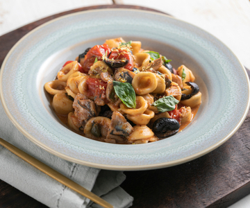 Orecchiette with sardines and cherry tomatoes