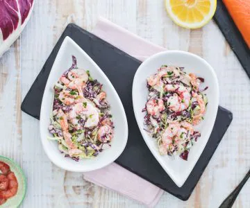 Yogurt Salad with Salmon and Shrimp