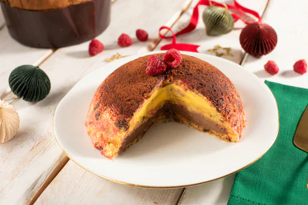 Panettone Zuccotto with Two Creams