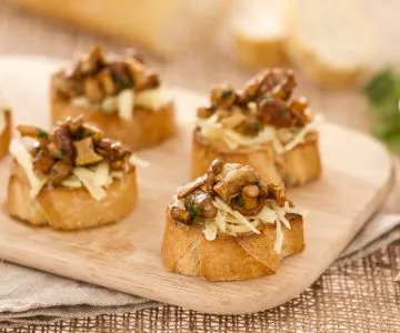 Chanterelle and Gruyere Crostini