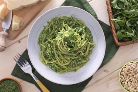 Tonnarelli with Arugula Pesto