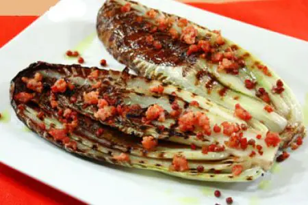 Grilled Radicchio with Bacon and Pink Pepper