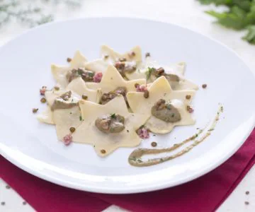 Ravioli with Cotechino and Lentil Sauce