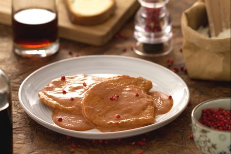 Pink sauce veal scaloppine