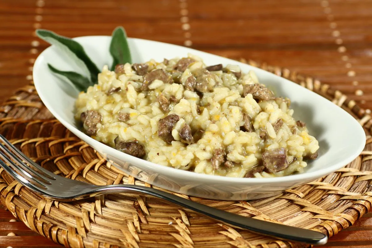 Risotto with chicken livers