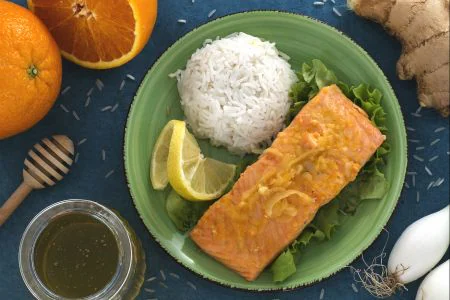 Citrus Salmon with Pilaf Rice