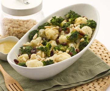 Broccoli, cauliflower and Belgian endive salad