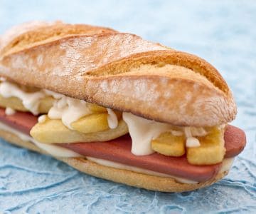 Hot dog and fries sandwich