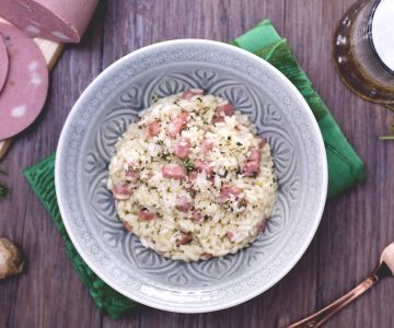 Beer and Mortadella Risotto