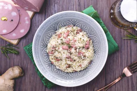 Beer and Mortadella Risotto