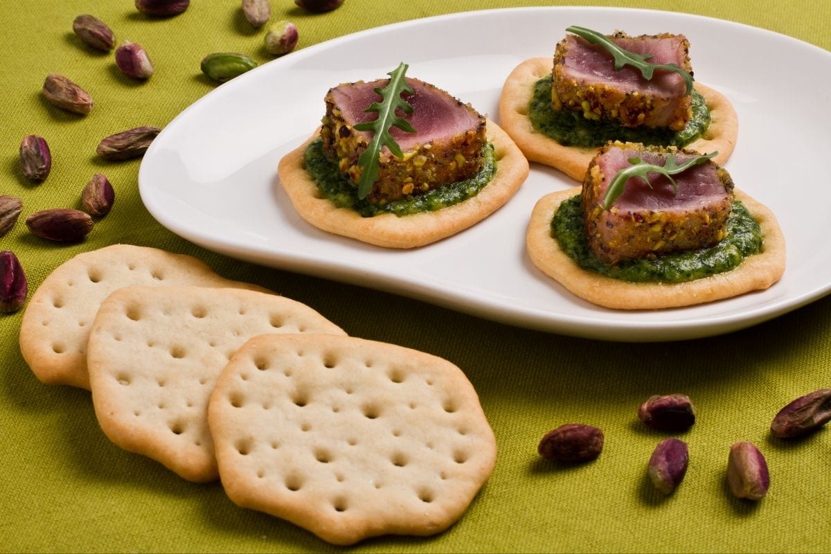 Flatbreads with tuna crust
