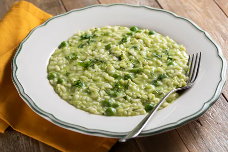 Risotto with peas and mint