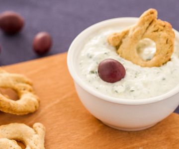 Torcelli with Smyrna-style tzatziki