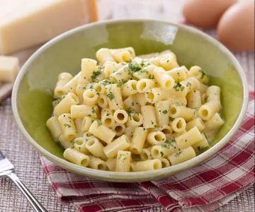 Pasta cheese and eggs