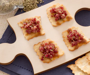 Classic puff pastries with sausage crumbles