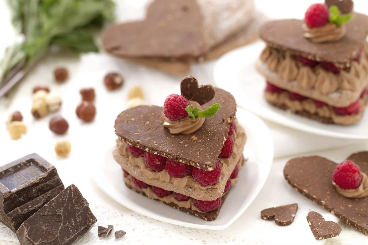 Chocolate and Raspberry Hearts