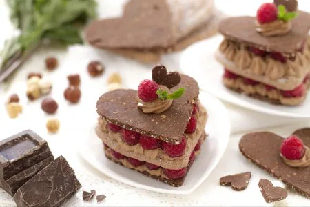 Chocolate and Raspberry Hearts